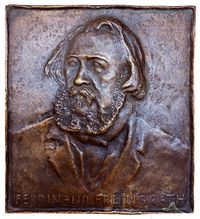10223 &ndash; Wilhelm Wulf &ndash; Ferdinand Freiligrath &ndash; Bronzerelief &ndash; 15x15 &ndash; Objekt &ndash; 140,00&euro;
