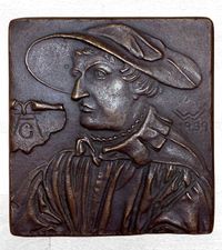 10222 &ndash; Wilhelm Wulf &ndash; Heinrich Aldegrever &ndash; Bronzerelief &ndash; 15x15 &ndash; Objekt &ndash; 120,00&euro;